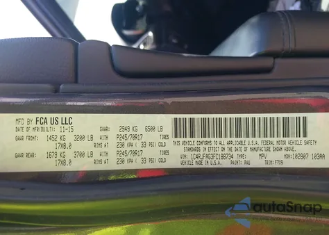 2015 Jeep Grand Cherokee Laredo z USA, uszkodzony, nr VIN 1C4RJFAG3FC188734